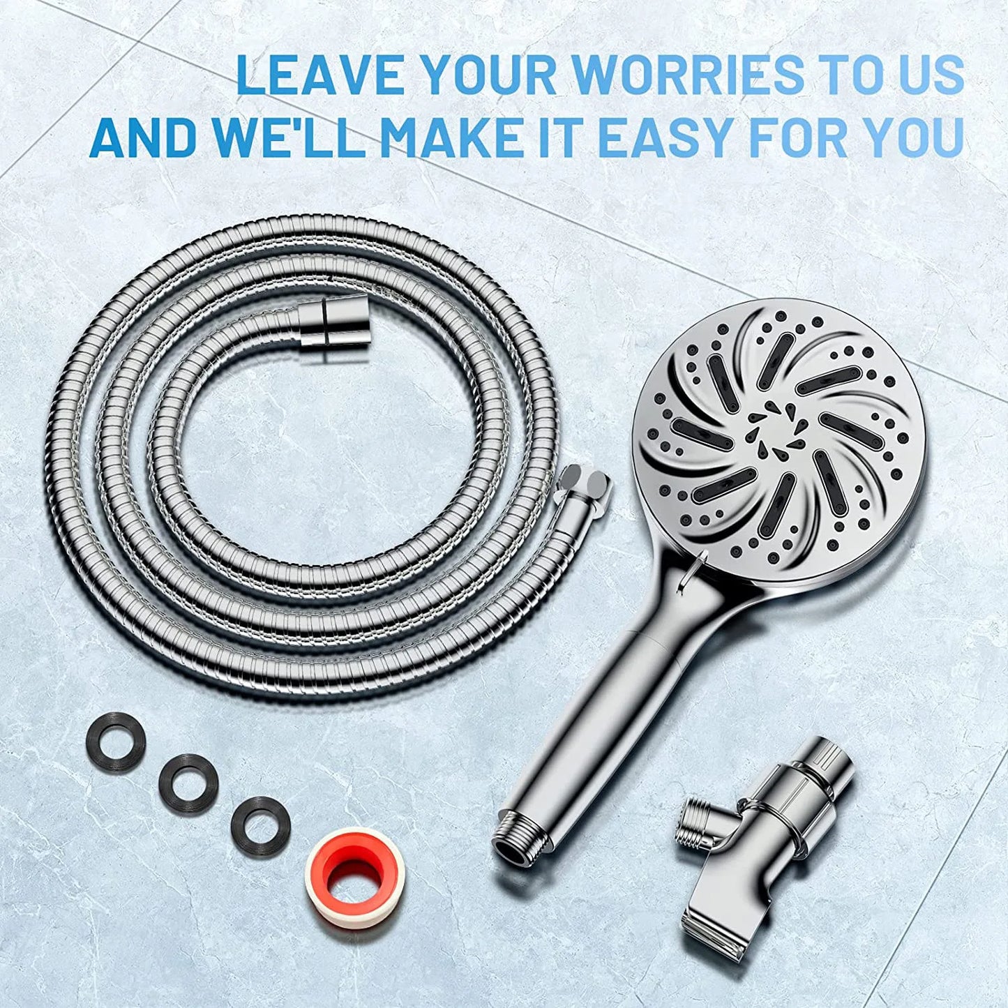 8+2 Function Handheld Shower Head ABS Round Pressurized Shower with Spray Gun Multiple Spray Modes Filtered Shower Head