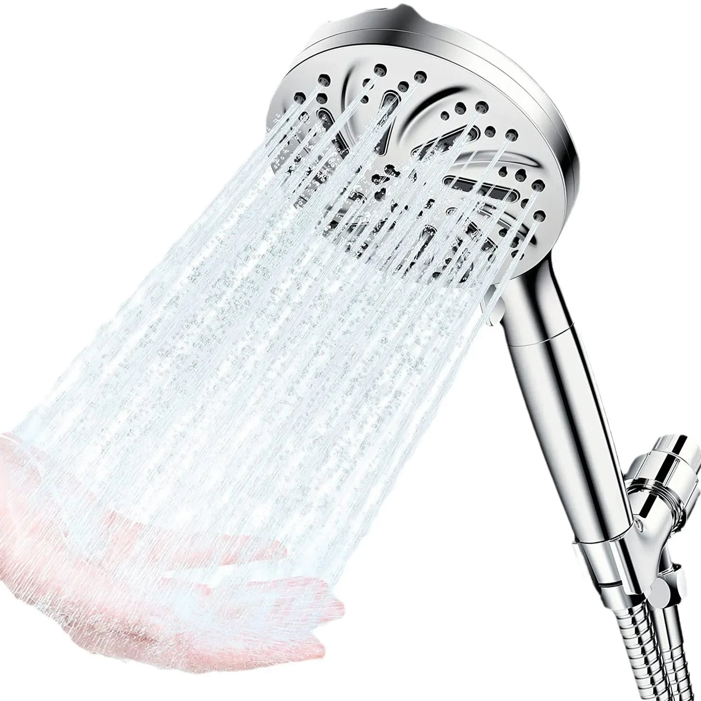 8+2 Function Handheld Shower Head ABS Round Pressurized Shower with Spray Gun Multiple Spray Modes Filtered Shower Head
