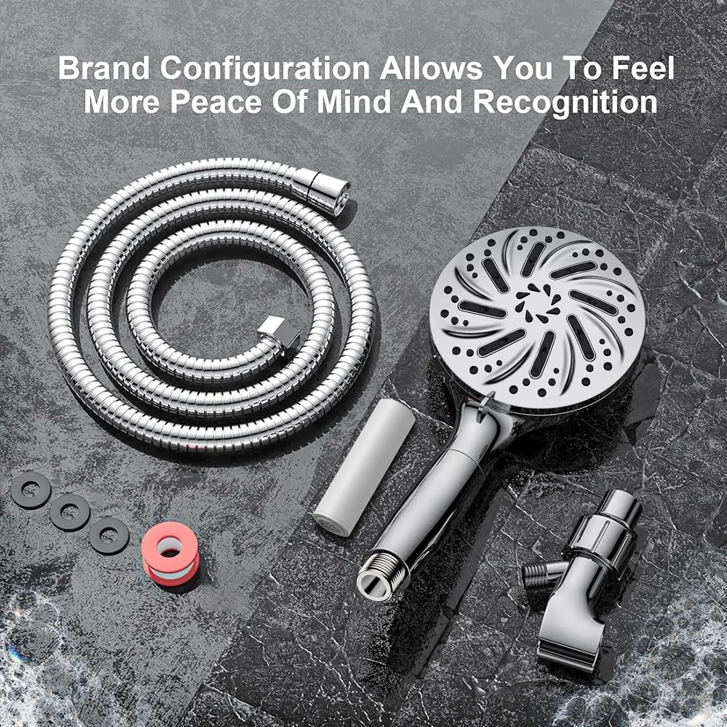 8+2 Function Handheld Shower Head ABS Round Pressurized Shower with Spray Gun Multiple Spray Modes Filtered Shower Head