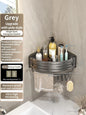 No Need To Drill Walls for installation Aluminum Bathroom Shelf Shelves Shampoo Rack Storage Holder Kitchen Organizer Wall Rack