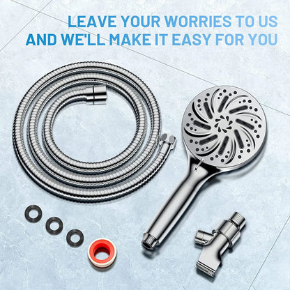 8+2 Function Handheld Shower Head ABS Round Pressurized Shower with Spray Gun Multiple Spray Modes Filtered Shower Head