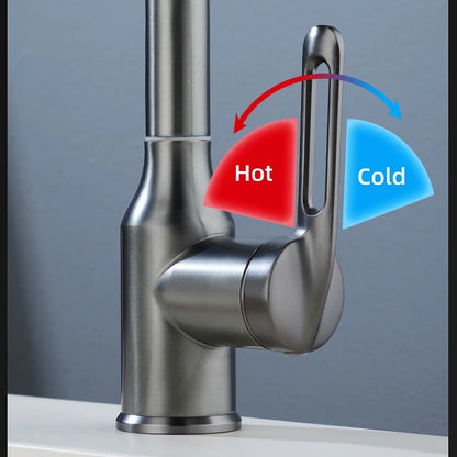 MultiFunctional Waterfall Basin Faucet 4 Modes Stream Sprayer 360° Rotation Hot Cold Water Sink Mixer Wash for Bathroom