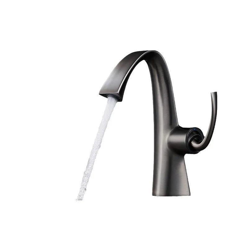 New copper hot and cold basin faucet, household bathroom cabinet, washbasin, washbasin, faucet gun, gray