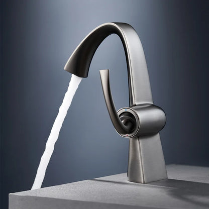 New copper hot and cold basin faucet, household bathroom cabinet, washbasin, washbasin, faucet gun, gray