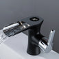 LED Digital Basin Faucet Black Bath Basin Mixer Brass Temperature Display Faucet Smart Tap Sink Faucet For Bathroom A186
