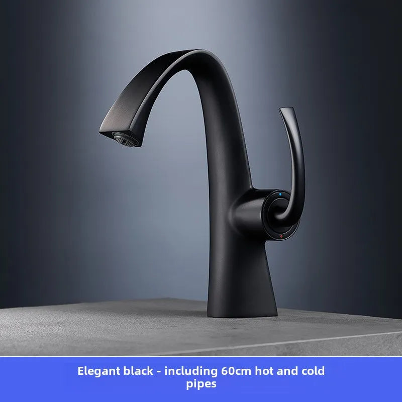 New copper hot and cold basin faucet, household bathroom cabinet, washbasin, washbasin, faucet gun, gray