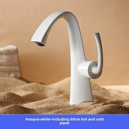 New copper hot and cold basin faucet, household bathroom cabinet, washbasin, washbasin, faucet gun, gray