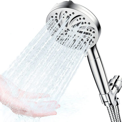 8+2 Function Handheld Shower Head ABS Round Pressurized Shower with Spray Gun Multiple Spray Modes Filtered Shower Head