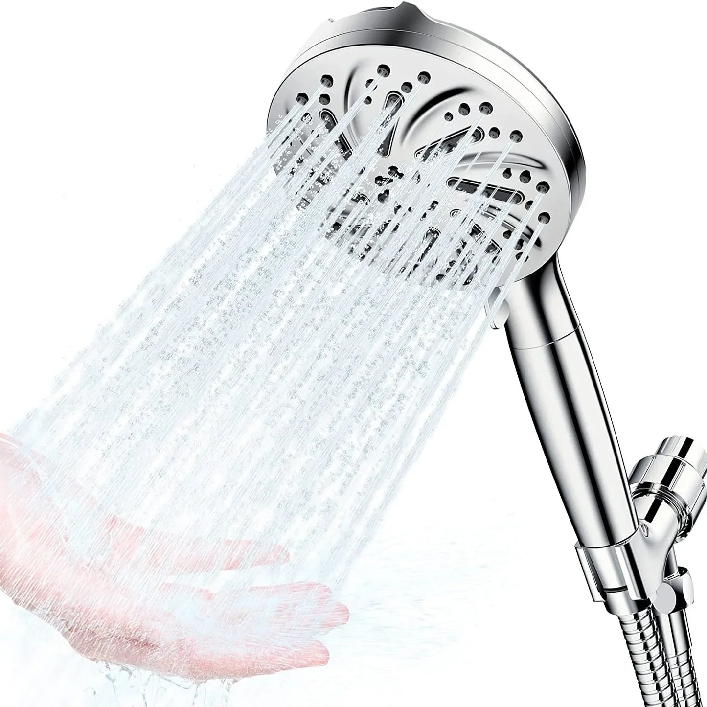 8+2 Function Handheld Shower Head ABS Round Pressurized Shower with Spray Gun Multiple Spray Modes Filtered Shower Head