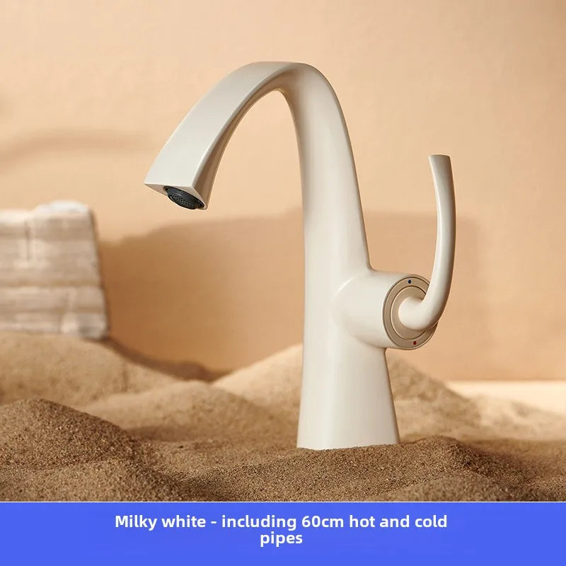 New copper hot and cold basin faucet, household bathroom cabinet, washbasin, washbasin, faucet gun, gray