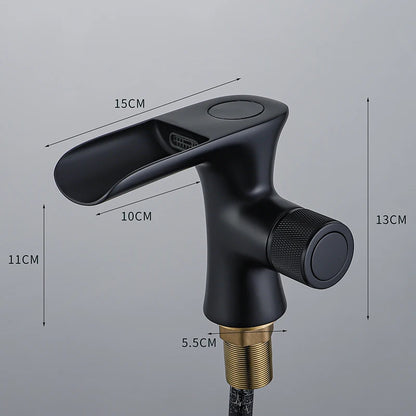 LED Digital Basin Faucet Black Bath Basin Mixer Brass Temperature Display Faucet Smart Tap Sink Faucet For Bathroom A186