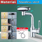 MultiFunctional Waterfall Basin Faucet 4 Modes Stream Sprayer 360° Rotation Hot Cold Water Sink Mixer Wash for Bathroom