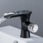 LED Digital Basin Faucet Black Bath Basin Mixer Brass Temperature Display Faucet Smart Tap Sink Faucet For Bathroom A186