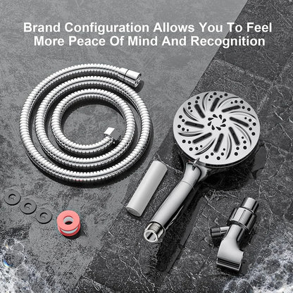 8+2 Function Handheld Shower Head ABS Round Pressurized Shower with Spray Gun Multiple Spray Modes Filtered Shower Head