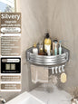 No Need To Drill Walls for installation Aluminum Bathroom Shelf Shelves Shampoo Rack Storage Holder Kitchen Organizer Wall Rack
